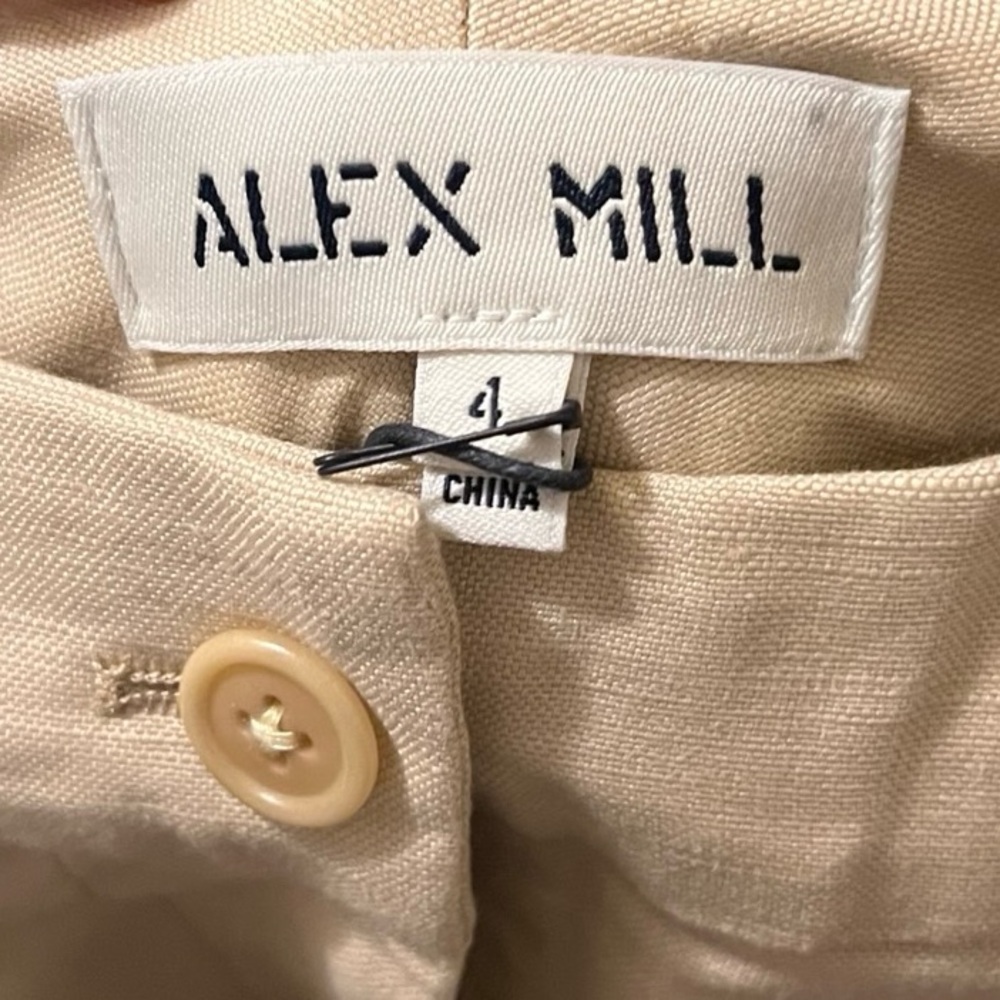 Alex Mill Pants Soho Cotton Linen Barrel Arc Wide Leg Trousers Sz 4 - Picture 10 of 14